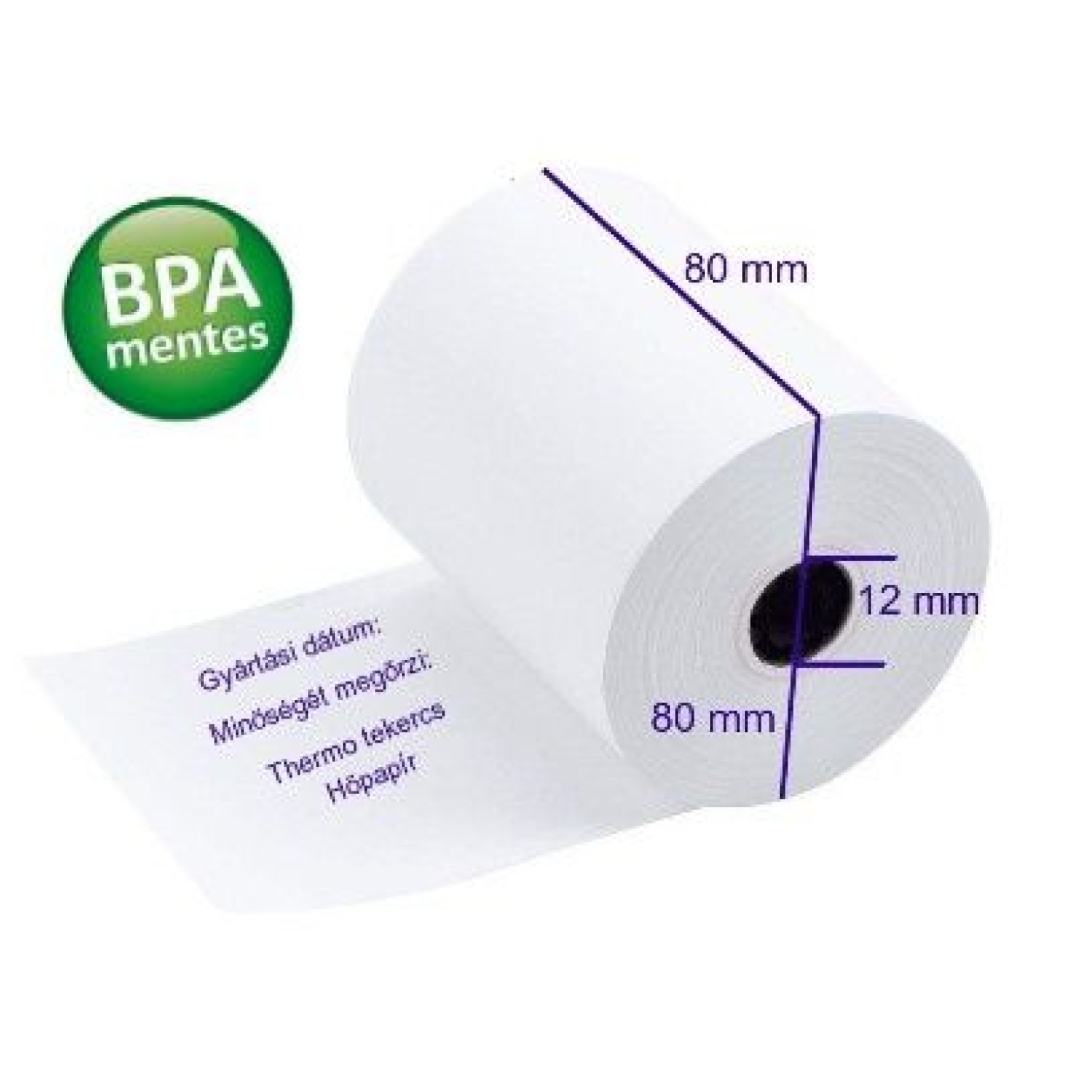 Gépszalag 80/80-as 1 példányos BPA mentes, hátoldalon dátum nyomott hőpapír (0000064)