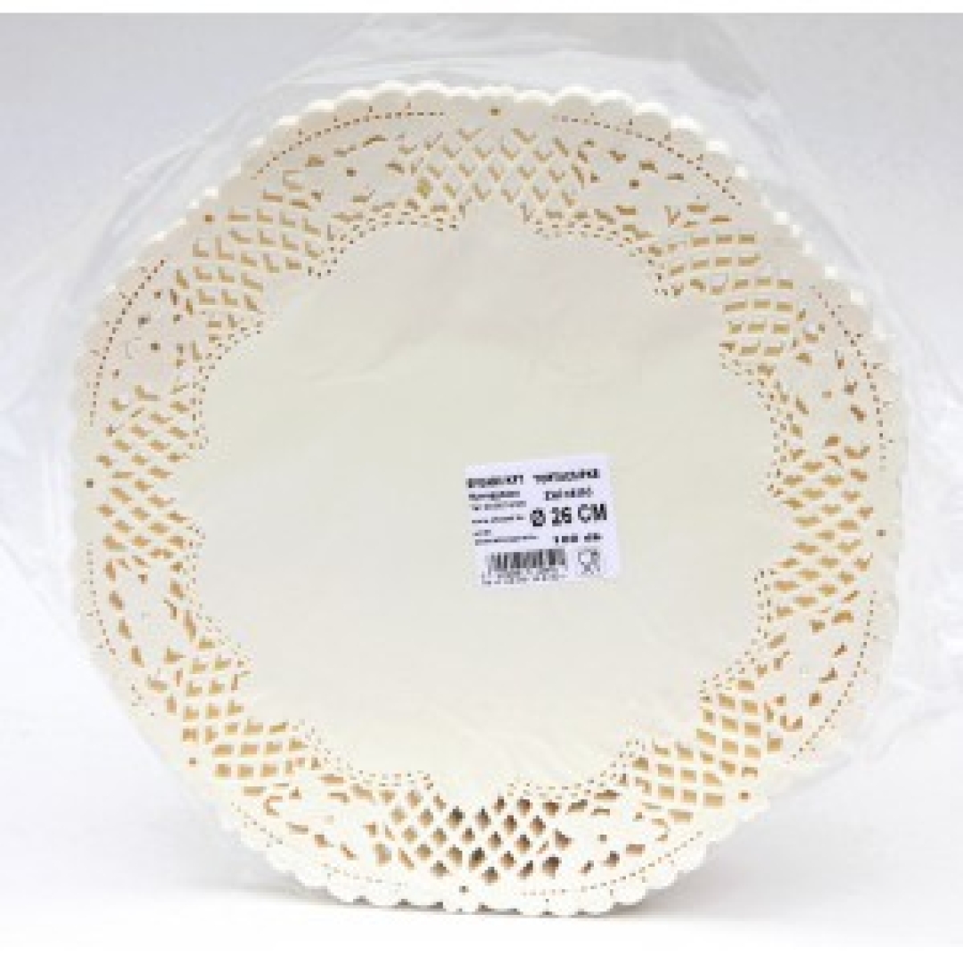 Tortacsipke (260mm) kerek fehér (0000186)