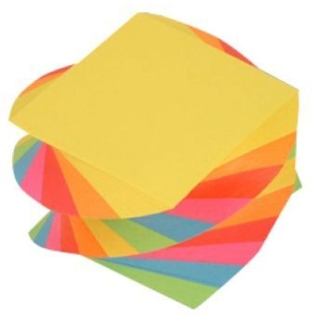 Ragasztott csavart színes jegyzettömb 7,6x7,6x5 cm-es (0000255)