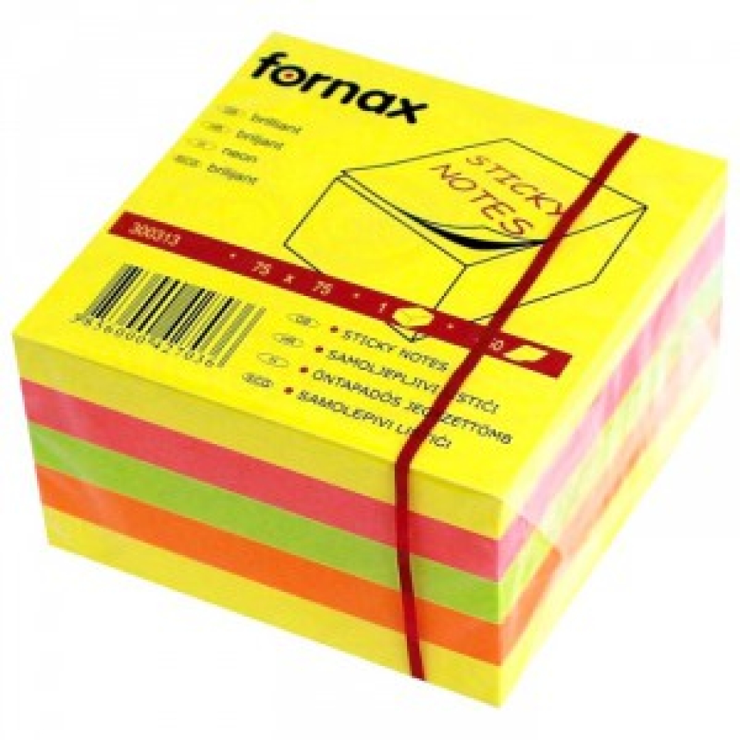 Öntapadós jegyzet FORNAX (75x75mm) 450lap neon (0000263)