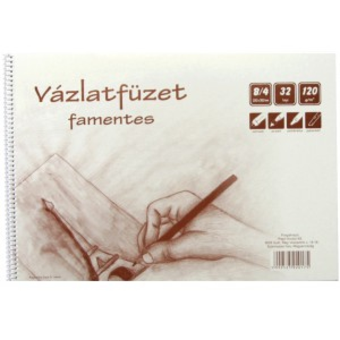 Vázlatfüzet B/4 32lap famentes (0000304)