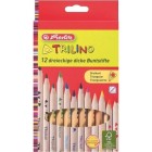 Színes ceruza készlet Herlitz Trilino natúr vastag háromszögletű 12 db-os