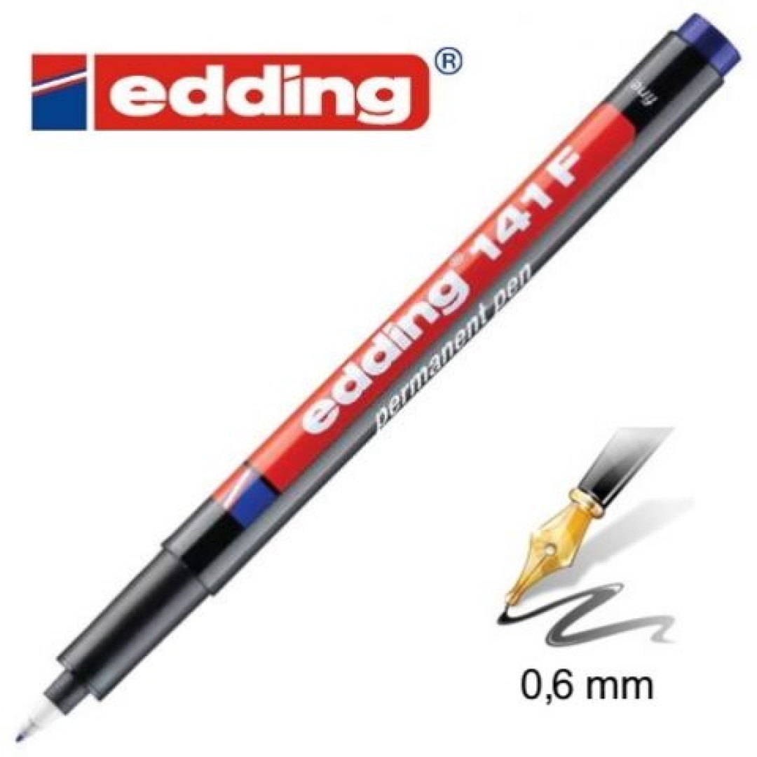 Edding 141-es alkoholos filctoll F-es kerek hegyű. Írásvastagság 0,6 mm kék (0000401)