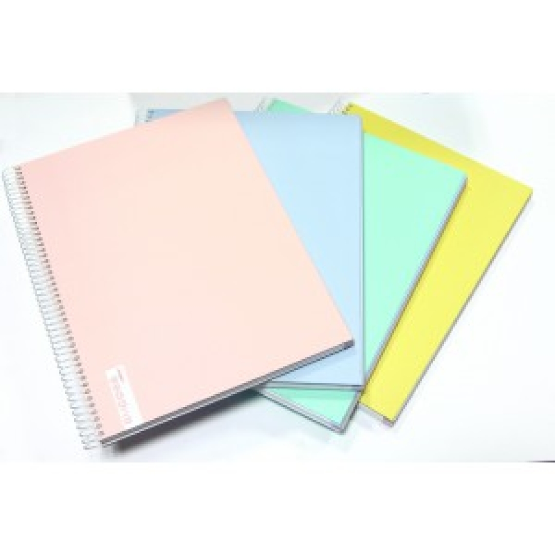 Spirálfüzet ANCOR Emboss A/4, 120lap, lefűzhető, színregiszteres, perforált pasztell színek, kockás (0000691)