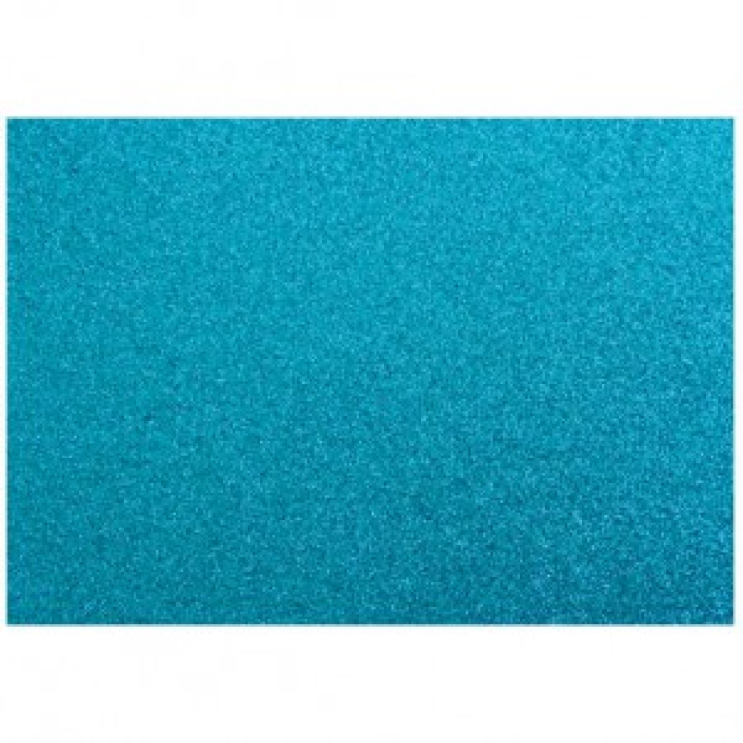 Dekorgumi lap A/4 (2mm) csillámos öntapadós türkiz kék (0000735)