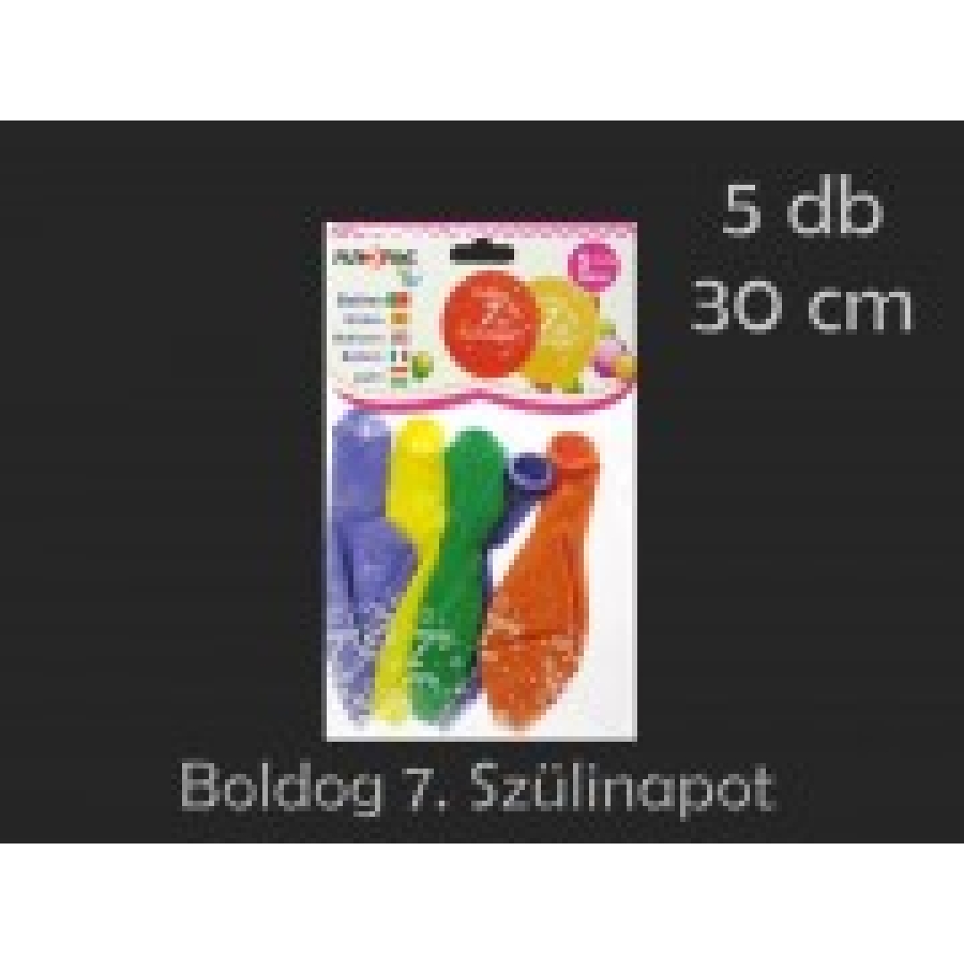 Lufi Boldog 7. Szülinapot színes 5db 30cm (0001036)