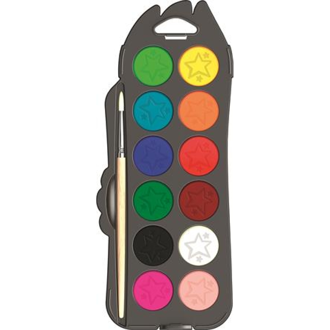 Maped vízfesték, 12 szín, 30 mm átm/szín + ajándék ecset (0001103)